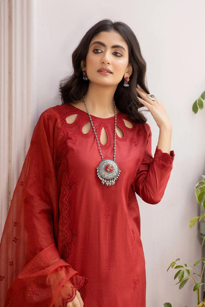 La Rosaa - Eid Edit Pret '24 - LE-24-13 Maroon - 3Pc