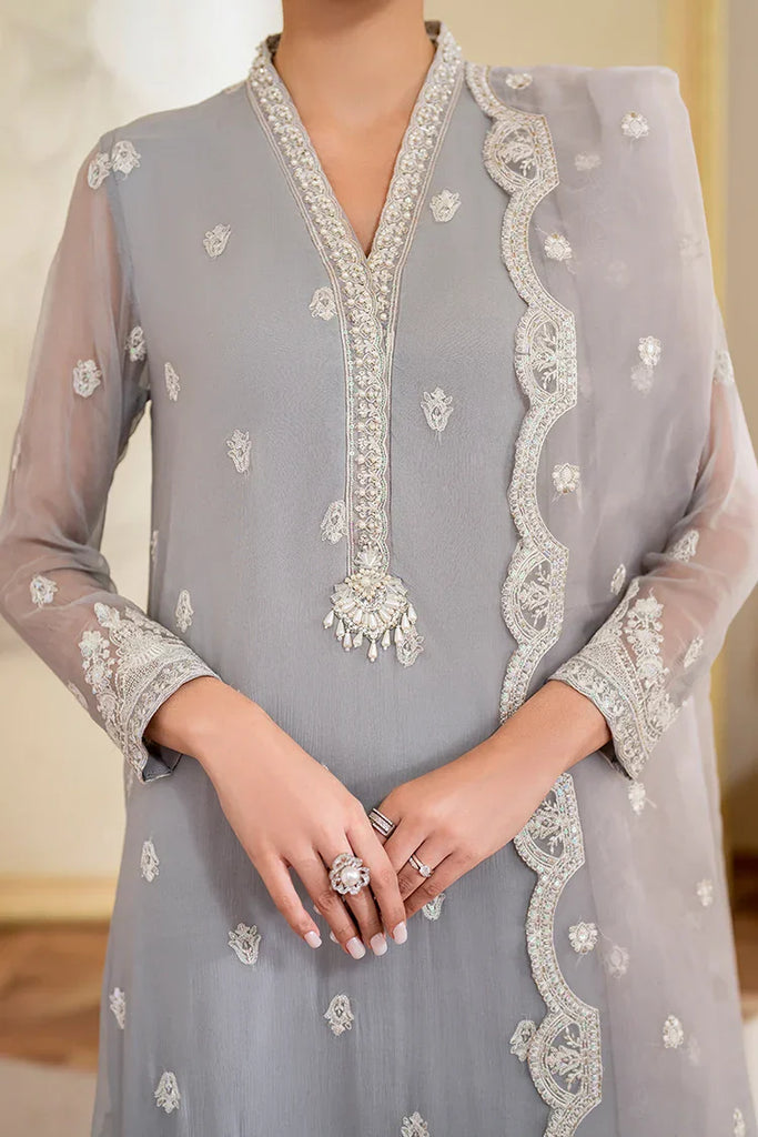 Fozia Khalid - Unstitched Chiffon Collection - Dove - LFP-1108