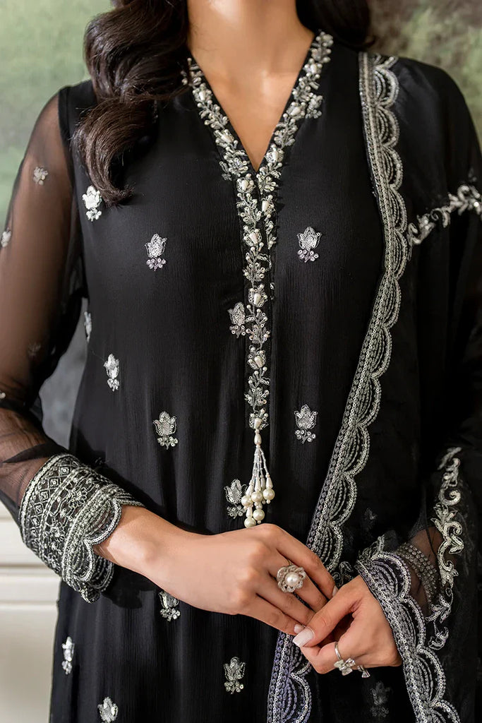 Fozia Khalid - Unstitched Chiffon Collection - Midnight - LFP-1109