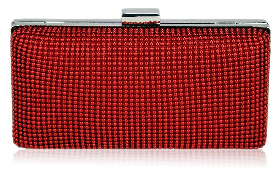 LSE00108 - Red Hard Case Evening Clutch