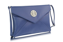 Load image into Gallery viewer, lse00220a navy large flap clutch purse