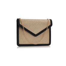 Load image into Gallery viewer, LSE00310 - Black/ Nude Flap Clutch purse