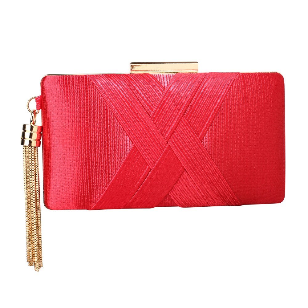 LSE00313 - Red Tassel Clutch