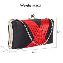 Load image into Gallery viewer, LSE0062 - Black/Red Satin Evening Clutch Bag