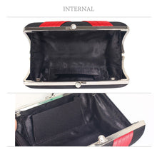 Load image into Gallery viewer, LSE0062 - Black/Red Satin Evening Clutch Bag