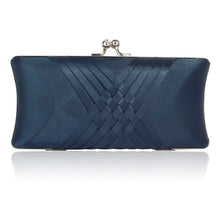 Load image into Gallery viewer, LSE0062 - Navy Satin Evening Clutch Bag