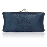 LSE0062 - Navy Satin Evening Clutch Bag