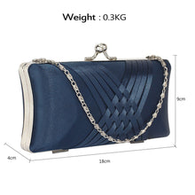 Load image into Gallery viewer, LSE0062 - Navy Satin Evening Clutch Bag