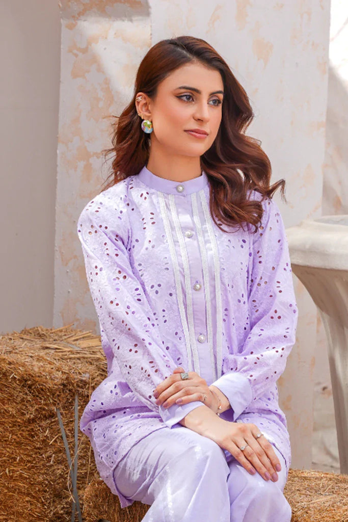 Emeralds - Embroidered Lawn Festive Pret - Lilac