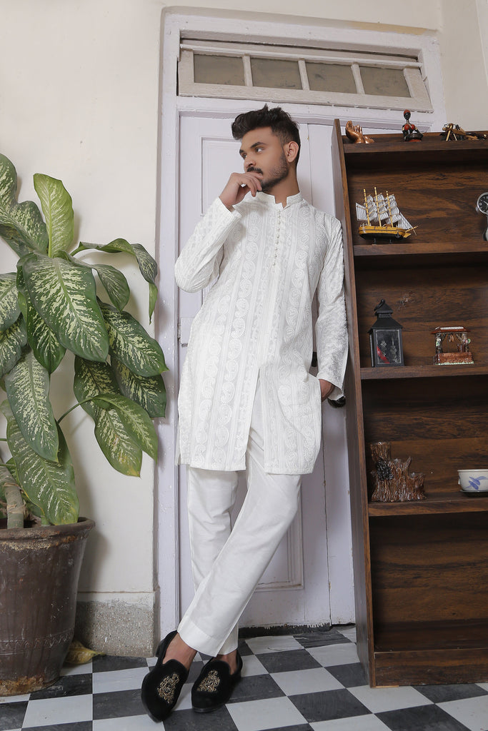 ER Chicken Kari 560 Sherwani Kurta Front Open From Bottom with loop bttond