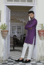 Load image into Gallery viewer, ER EMB 562 Purple Embroided Kurta With White Trouser