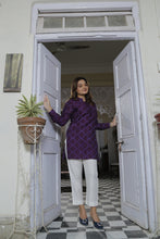 Load image into Gallery viewer, ER EMB WM 22 Purple Embroided Kurta With White Trouser