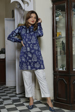 Load image into Gallery viewer, ER EMB WM 23Bluish Color with Floral Embroided Kurta With White Trouser