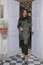 Load image into Gallery viewer, ER Green WM 26 Olive green Kurta Pajama with Gold Buttons