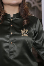 Load image into Gallery viewer, ER Green WM 26 Olive green Kurta Pajama with Gold Buttons