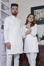 Load image into Gallery viewer, ER CP 4 Chicken Kari Couple Collection  Sherwani Kurta Front Open From Bottom with loop btto