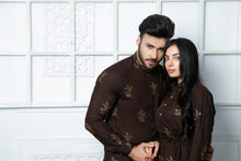 Load image into Gallery viewer, ER CP 1 Brown Embroided Couple Suits