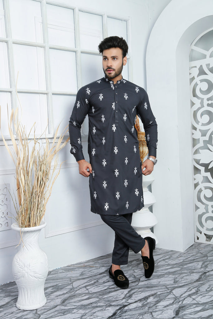 ER 511 Blue Boti Kurta Pajama For Men