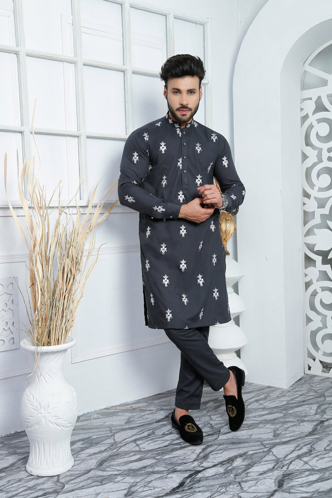 ER 511 Blue Boti Kurta Pajama For Men