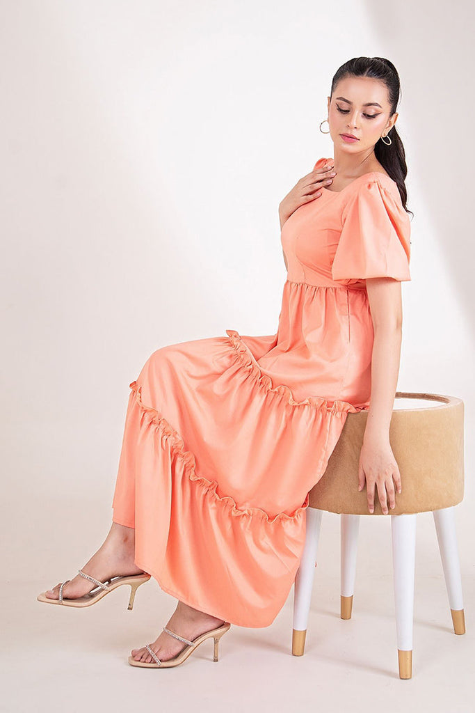 The Slay Wear - Western Top - Peach Petal Dress