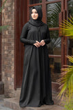 Malbus - Embroidered Abaya - Black