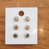 Pack of 3 - Stud Earrings Set - AGS06