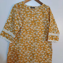 Load image into Gallery viewer, Printed Lawn Kurti - Yellow - ZK191