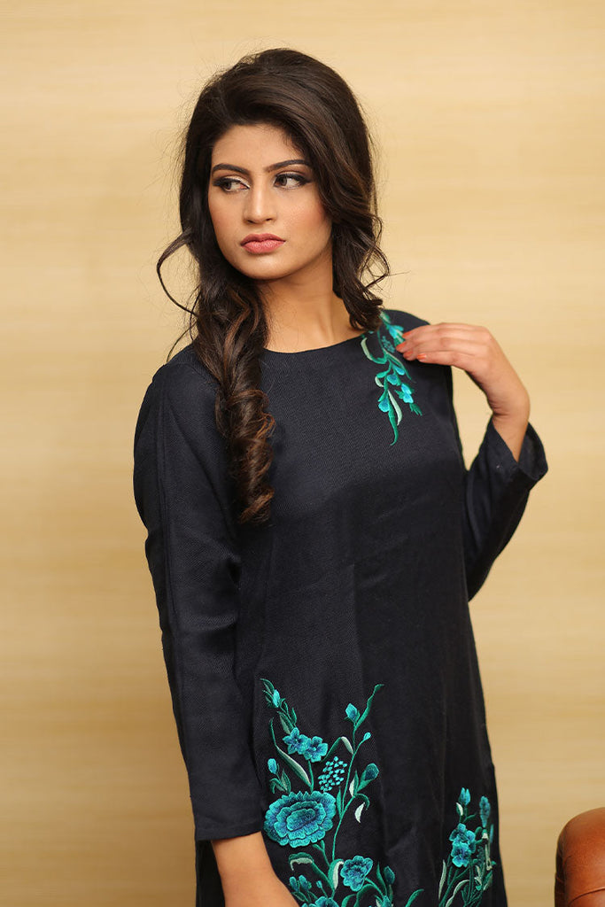 RJS Pret - Winternalia RTW Collection - Navy Pashmina Kurta