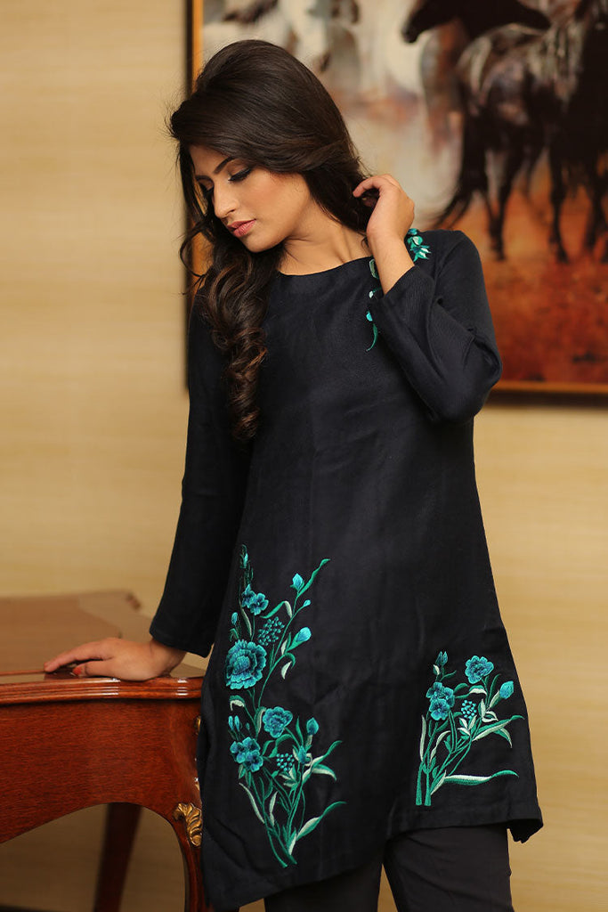 RJS Pret - Winternalia RTW Collection - Navy Pashmina Kurta