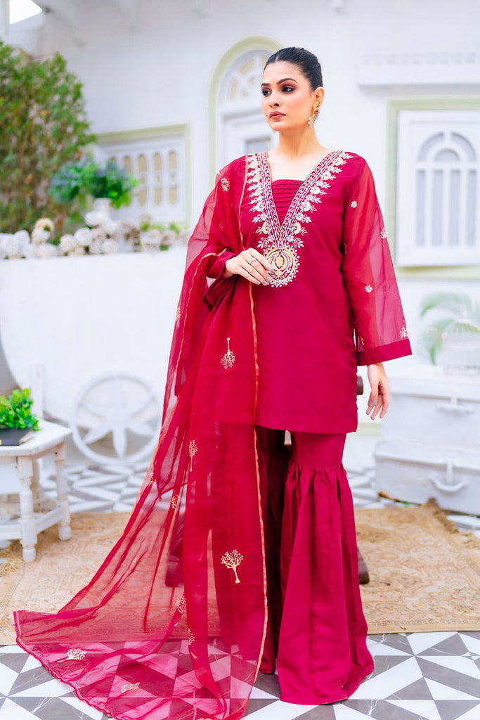 PSK Couture - Qaus e Qaza Festive Allure Collection - Scarlet