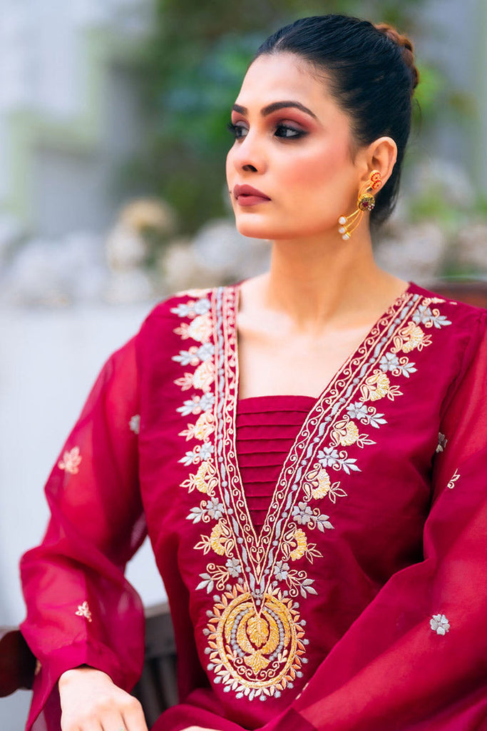 PSK Couture - Qaus e Qaza Festive Allure Collection - Scarlet