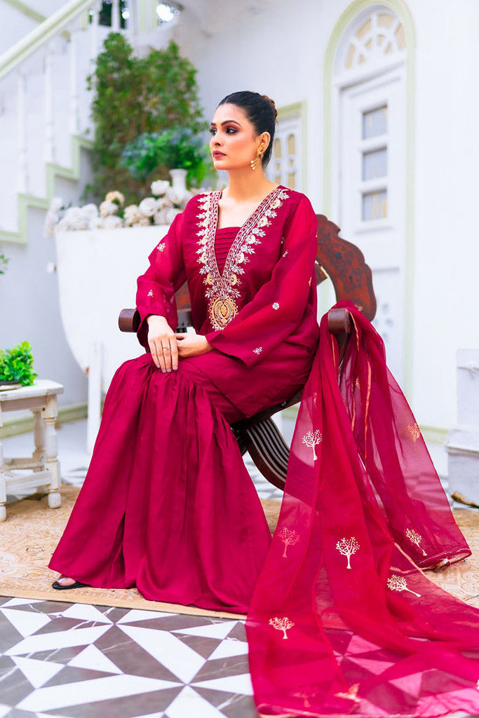 PSK Couture - Qaus e Qaza Festive Allure Collection - Scarlet