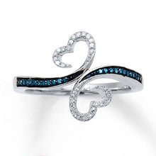 Load image into Gallery viewer, Silver Plated Ring With blue Stones - Silver - AR181