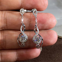 Load image into Gallery viewer, Silver Plated - Drop earring - Silver - AE132