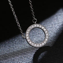 Load image into Gallery viewer, Silver Round Circle Shape Necklace AAA Zircon  - AN101