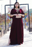 Stitch Vibes - Velora Collection - Maroon Velvet Kaftan