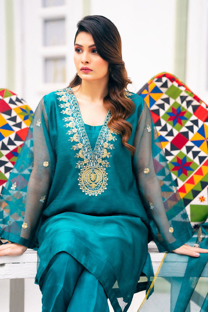 PSK Couture - Qaus e Qaza Festive Allure Collection - Teal Tempest