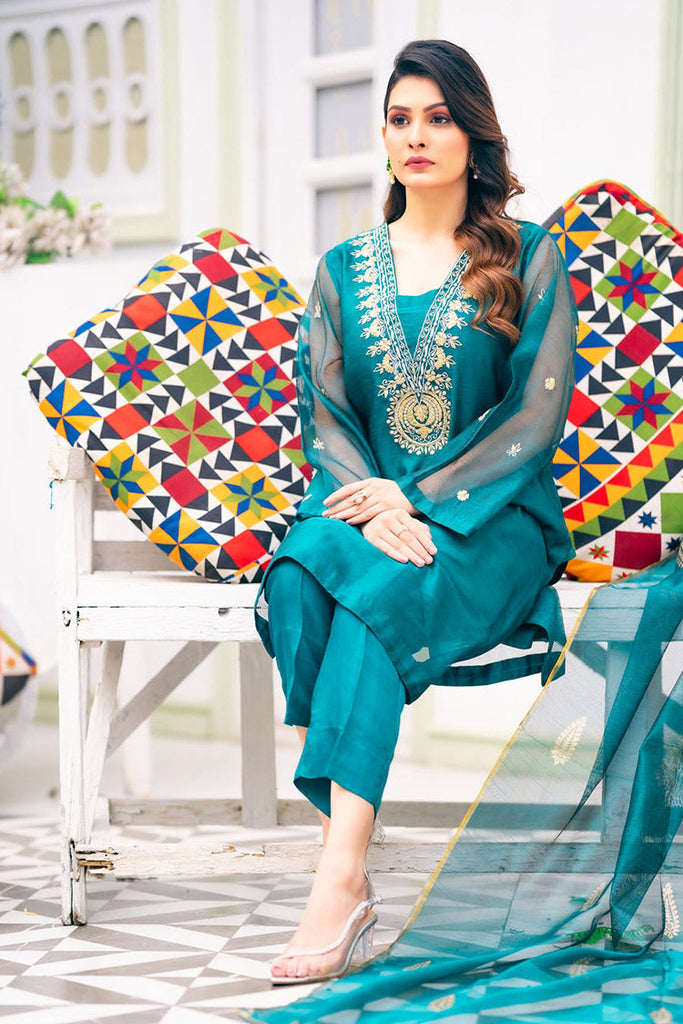 PSK Couture - Qaus e Qaza Festive Allure Collection - Teal Tempest