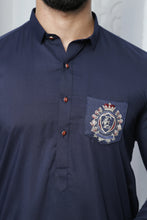 Load image into Gallery viewer, ER 489 Blue MArine Edge Republic Kurta Pajama For Men