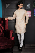 Load image into Gallery viewer, ER 589 Gold Raw SIlk with White Chicken KAri EMbroidery