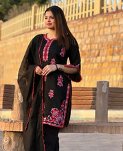 Load image into Gallery viewer, KHADI MULTI BLACK 2PCS