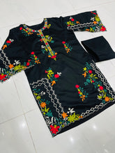 Load image into Gallery viewer, KHADI CUTWORK BLACK 2PCS