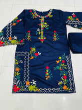 Load image into Gallery viewer, KHADI CUTWORK NAVY 2PCS