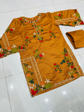 Load image into Gallery viewer, KHADI CUTWORK MUSTARD 2PCS