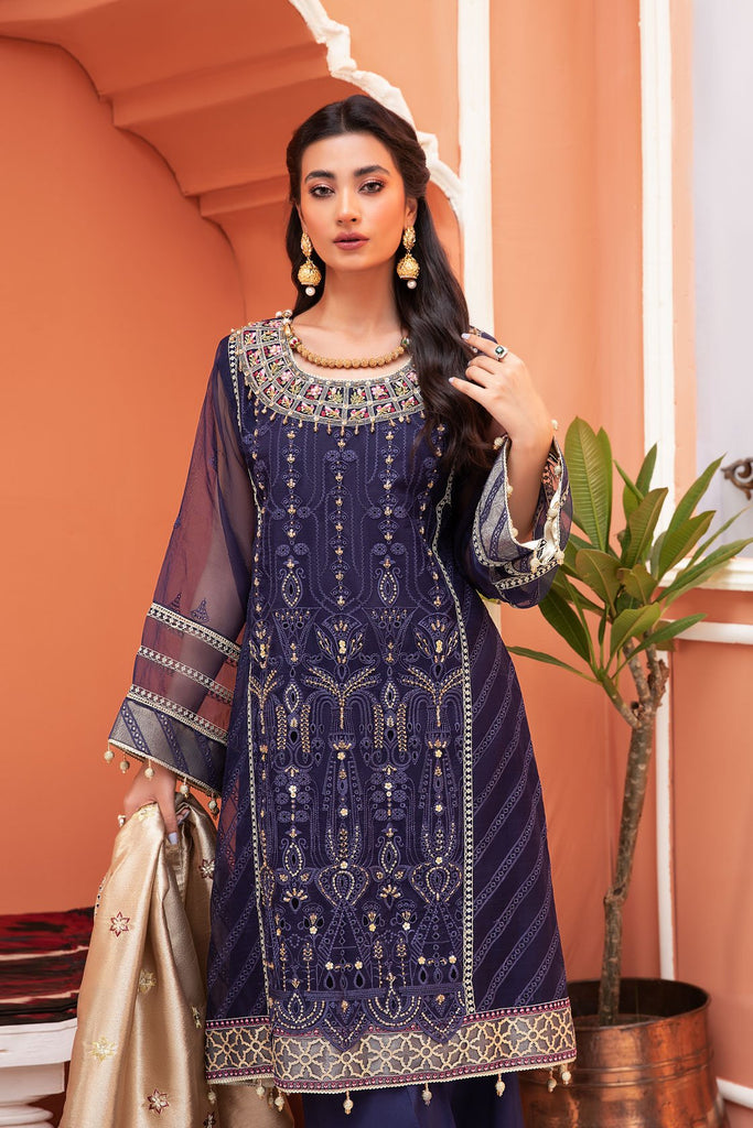 Meem - 02 Peacock Blue Luxury Embroidered Collection