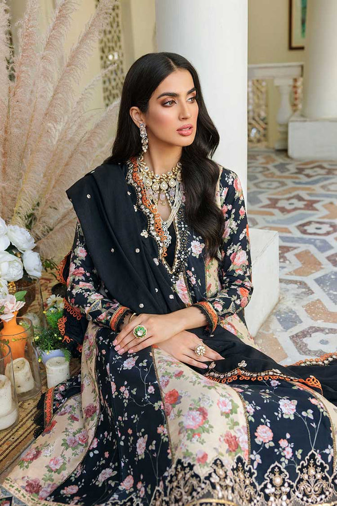 Noor by Saadia Asad - Design 5B Noor Embroidered Prints Woolen Shawl Collection