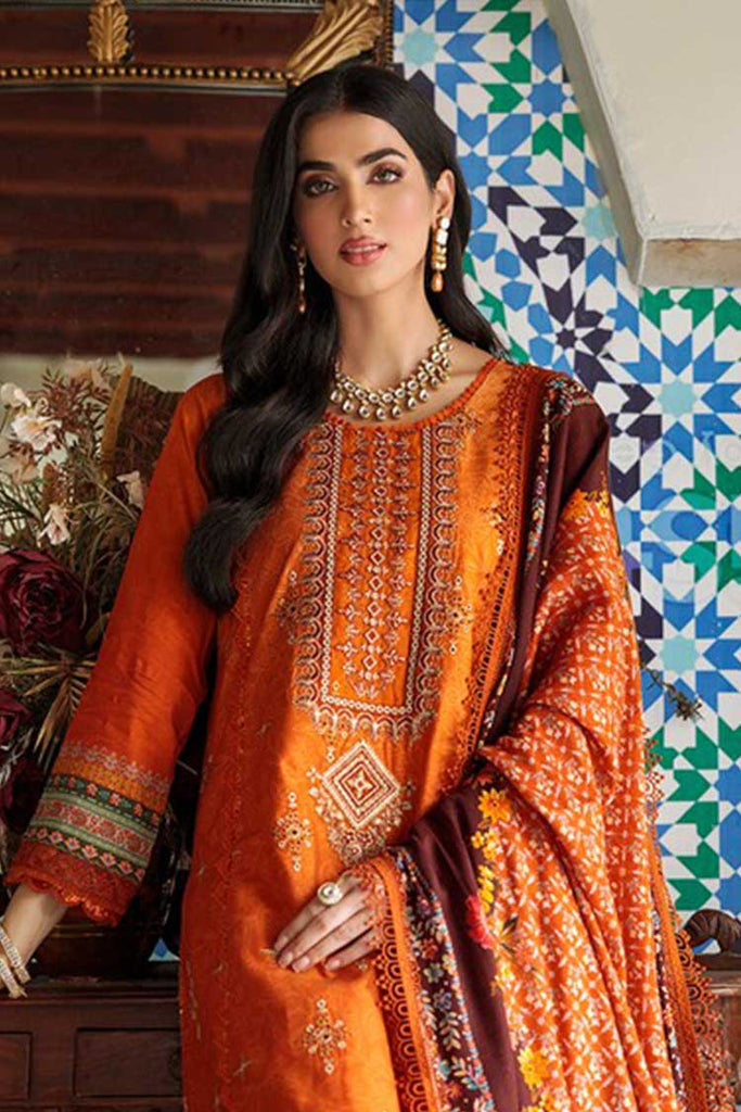 Noor by Saadia Asad - Design 8A Noor Embroidered Prints Woolen Shawl Collection