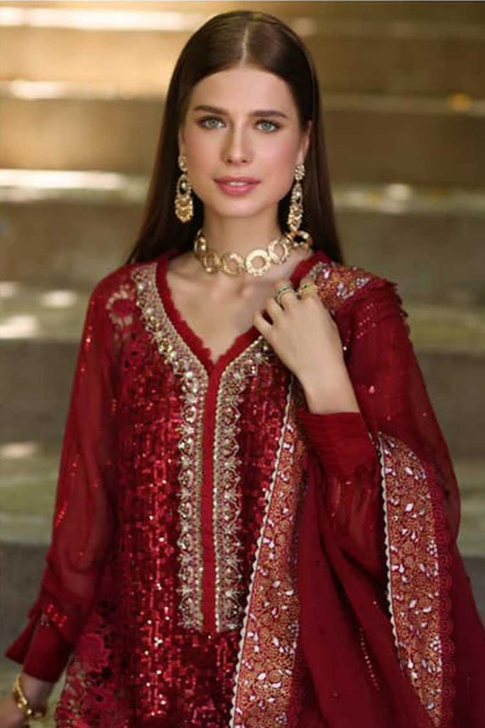 Noor by Saadia Asad - D3 Sirena Noor Chiffon Handwork Schiffli And Laserkari Collection