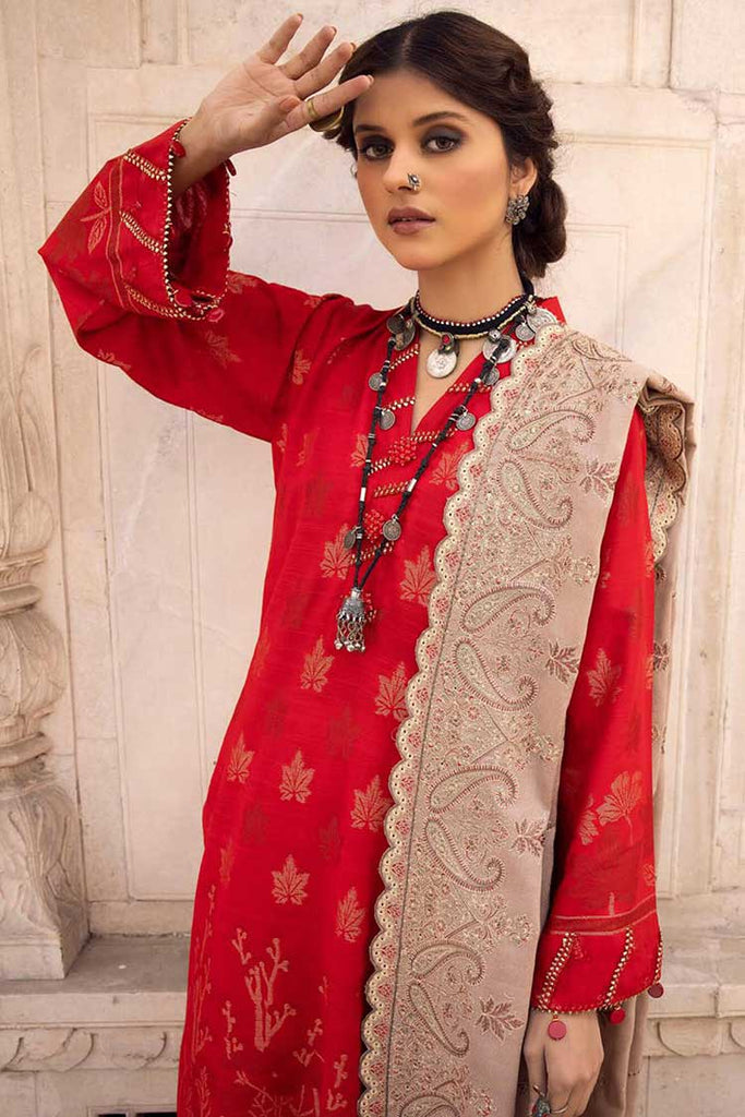 Shaista - Design 593 Gold Embroidered Peach Leather Collection