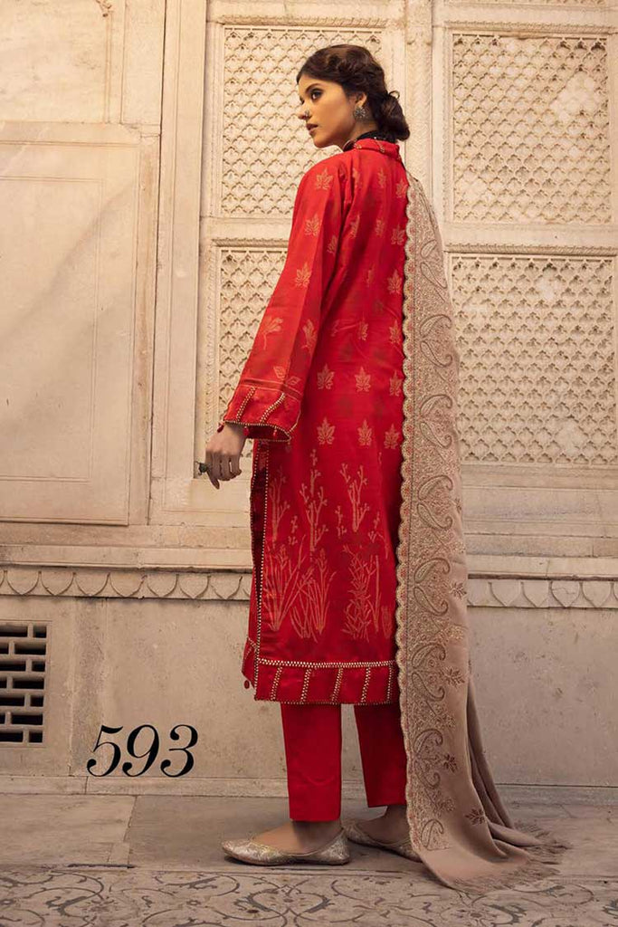 Shaista - Design 593 Gold Embroidered Peach Leather Collection